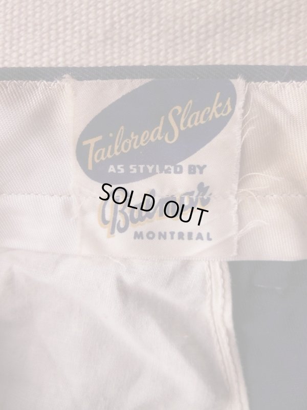 画像12: 1950'S DEADSTOCK BALMAR NAVY GABERDINE R'N'R SLACKS W30