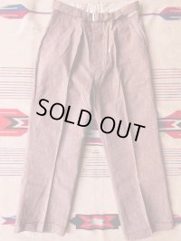 1930'S DEADSTOCK UNKNOWN BROWN CHAMBRAY TROUSERS SIZE/31X28