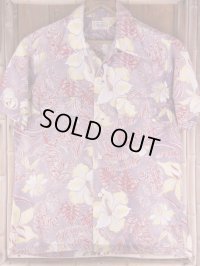 1940'S MANHATTAN TROPICAL FLOWER COTTON HAWAIIAN SHIRT SZ/M