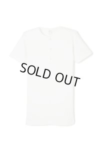 Lot.426 DROPPED STITCH HENLEY TEE WHITE