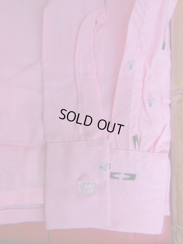 画像7: 1950'S DEADSTOCK HI-LIFE PRINTED PINK RAYON SHIRT SZ/SMALL