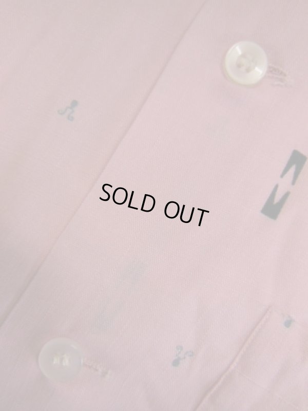 画像6: 1950'S DEADSTOCK HI-LIFE PRINTED PINK RAYON SHIRT SZ/SMALL