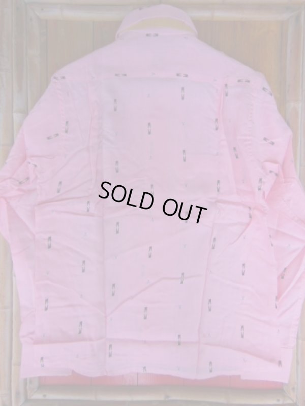 画像8: 1950'S DEADSTOCK HI-LIFE PRINTED PINK RAYON SHIRT SZ/SMALL