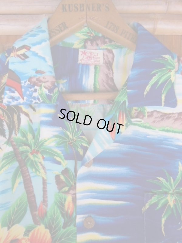 画像13: 1950'S PALI HAWAIIAN RAYON HAWAIIAN SHIRT SZ/M