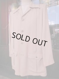 1950'S PALMLAND RAYON GABERDINE HOLLYWOOD JACKET SZ/LARGE