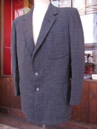 1950'S DUNBROOK DARK CHARCOALFLECK WOOL SPORT JACKET SZ/38