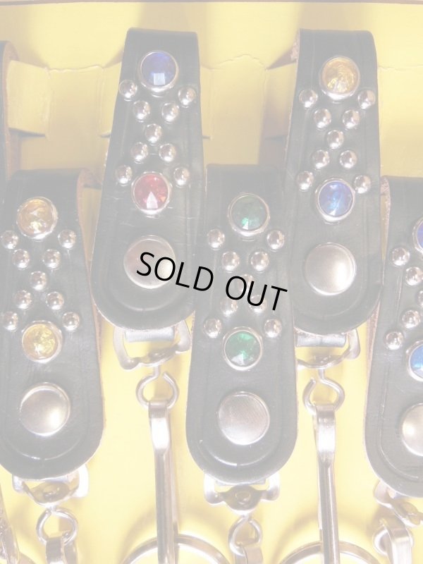 画像4: 1970'S NOS STUDDED & JEWELED BELT KEY HOLDER WITH KEY RING