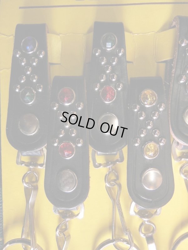 画像3: 1970'S NOS STUDDED & JEWELED BELT KEY HOLDER WITH KEY RING