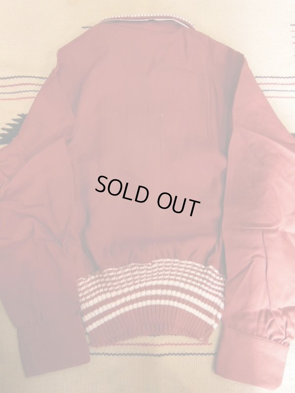 画像8: 1950'S DEADSTOCK CAMPUS BURGANDY GABERDINE PULLOVER/SIZE10 