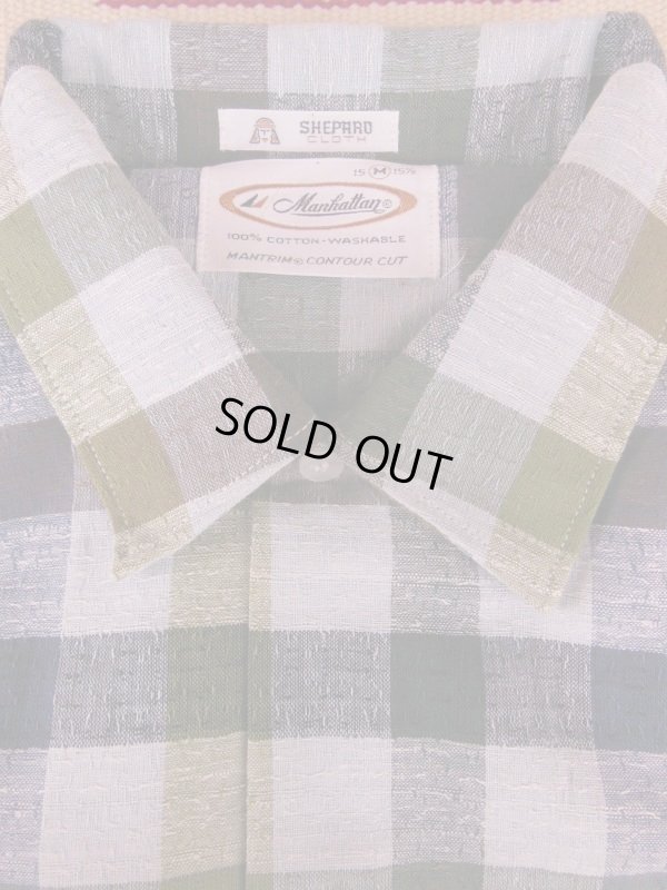 画像3: 1960'S DEADSTOCK MANHATTAN COTTON PLAID SHIRT SZ/MEDIUM 
