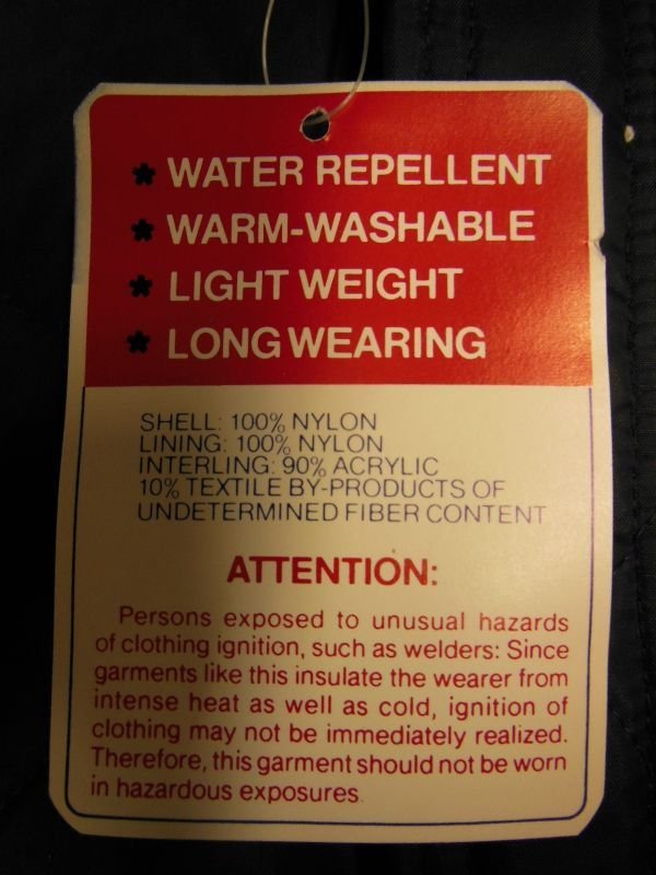 画像9: 1970'S DEADSTOCK BIG SMITH QUITED NYLON JACKET/NAVY/SZ/MEDIUM