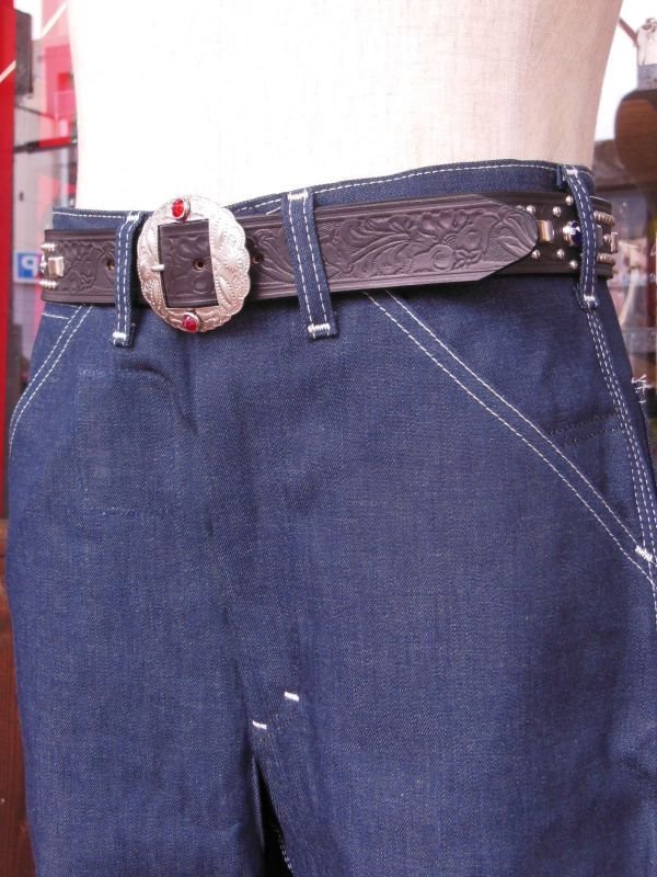 画像7: RAWHIDE STUDDED & JEWELED BELT LOT-341/ 1-3/8"[35MM] 