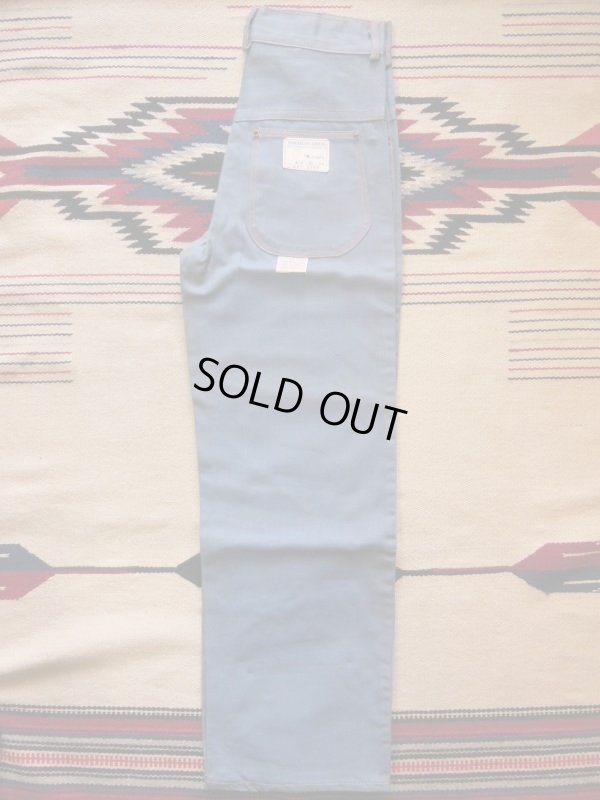 画像4: 1940'S DEADSTOCK UNKNOWN VAT DYED BLUE HBT WORK PANTS/SIZE/10 