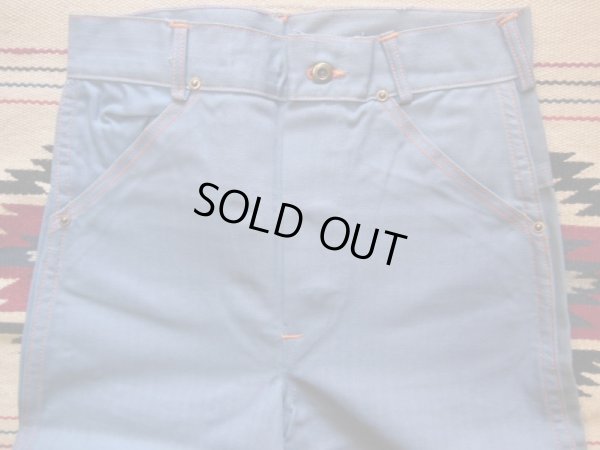 画像11: 1940'S DEADSTOCK UNKNOWN VAT DYED BLUE HBT WORK PANTS/SIZE/10 
