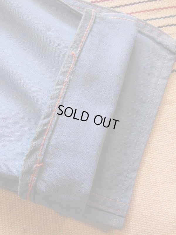 画像10: 1940'S DEADSTOCK UNKNOWN VAT DYED BLUE HBT WORK PANTS/SIZE/10 