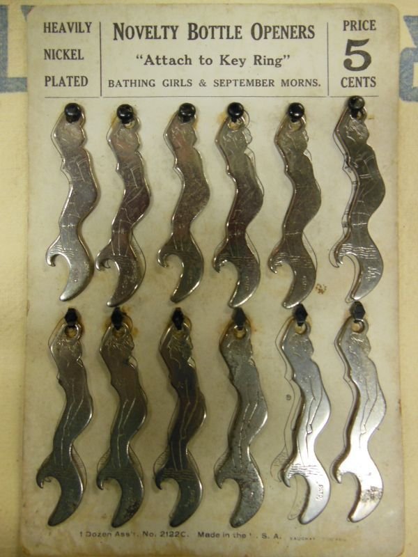 画像6: 1920'S NOS NOVERTY BOTTLE OPNER [BATHING GIRL]水着女性栓抜き