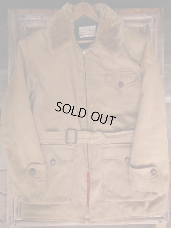 画像7: 1940'S　SPORTCLAD KHAKI COTTON TWILL BELTED COAT SZ/L