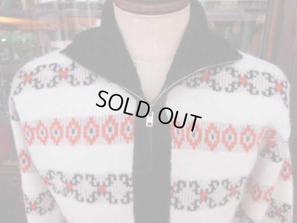 画像14: 1950'S〜 SPORTSWEAR by REVERE BORDER ZIP FRONT CARDIGAN SIZE/L