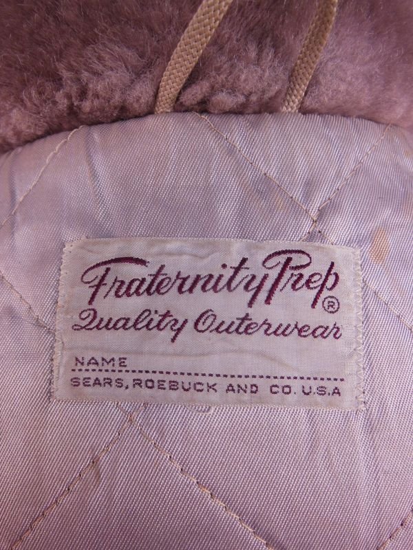 画像17: 1950'S SEARS FRATANITY PREP FLECK DARK BROWN GABERDINE WINTER COAT SZ/S