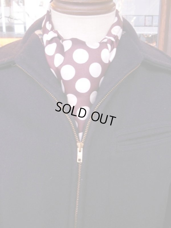 画像6: 1950'S〜 VINTAGE RAYON SCARF/DARK BROWN/POLKA DOT PATERN