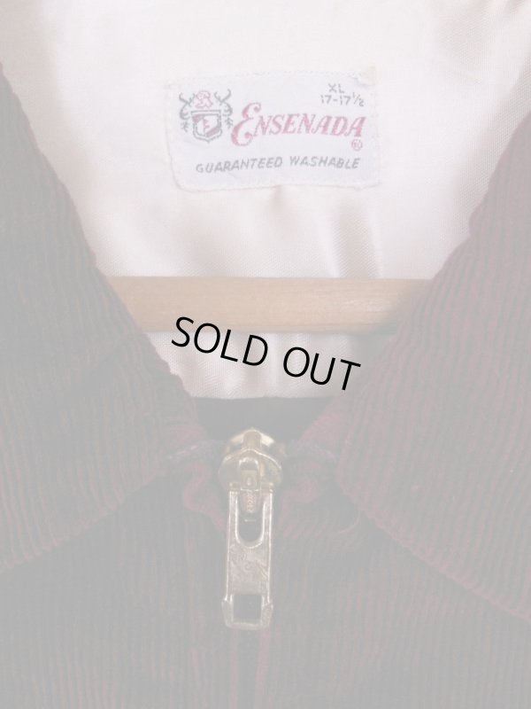 画像10: 1950'S ENSENADA BURGANDY CORDUROY SHIRT JACKET SIZE/XL