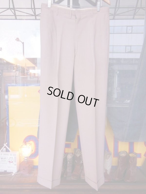 画像3: 1950'S UNKNOWN BEIGE FLECK RAYON ACETATE  SLACKS W33 X L30