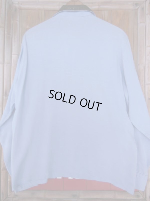 画像8: 1950'S BUD BERMA BLACK LUREX TWO TONE RAYON SHIRT L/S SZ/M