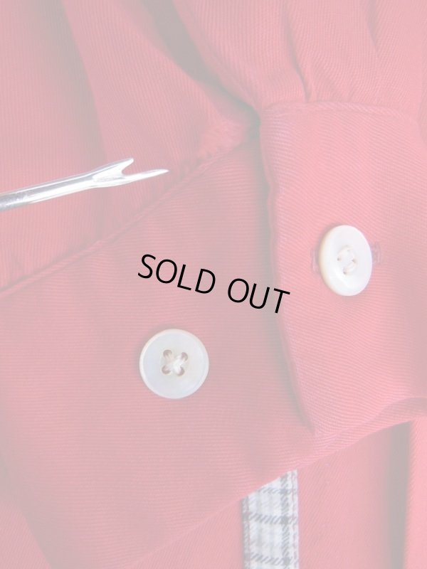 画像7: 1950'S McGREGOR TWO TONE RED RAYON SHIRT SZ/YOUTH20
