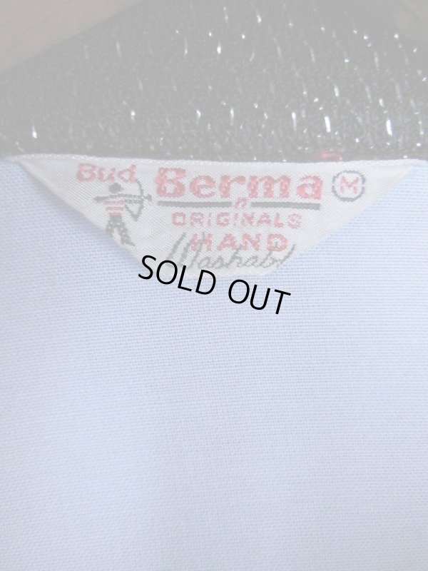 画像3: 1950'S BUD BERMA BLACK LUREX TWO TONE RAYON SHIRT L/S SZ/M