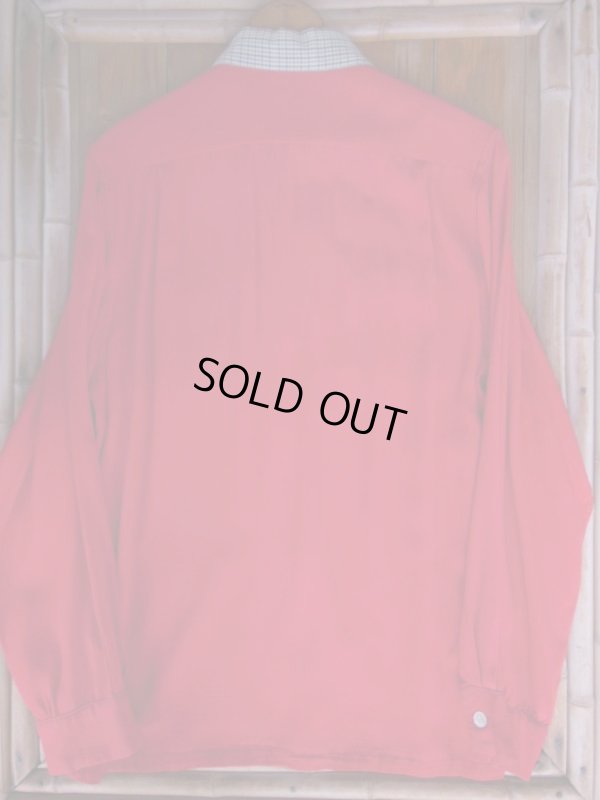 画像8: 1950'S McGREGOR TWO TONE RED RAYON SHIRT SZ/YOUTH20