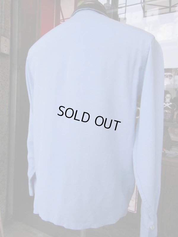 画像14: 1950'S BUD BERMA BLACK LUREX TWO TONE RAYON SHIRT L/S SZ/M