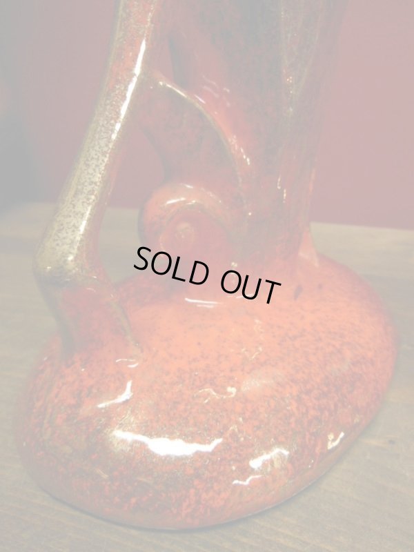 画像8: 1950'S UNKNOWN FLAMMINGO PAIR POTTERY STATUE