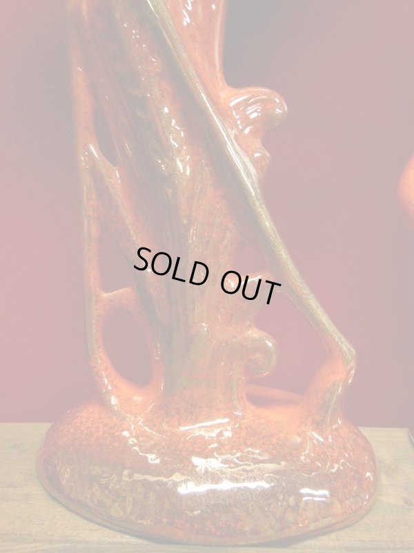 画像9: 1950'S UNKNOWN FLAMMINGO PAIR POTTERY STATUE