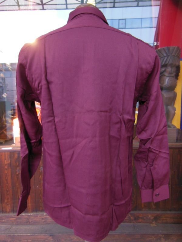 画像13: 1940'S DEADSTOCK PRINCE ALBERT BURGUNDY RAYON SHIRT SZ/SMALL