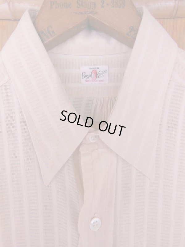 画像2: 1930'S〜 SUPER ROYAL KNIGHT BEIGE COTTON DRESS SHIRT SZ/MEDIUM
