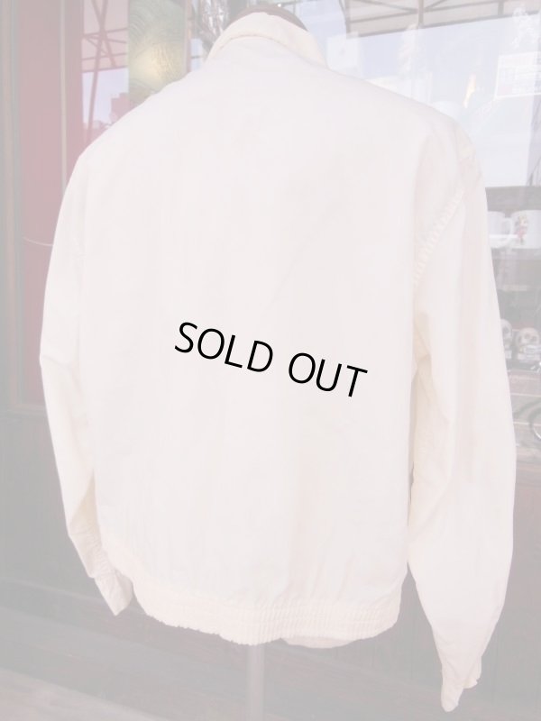 画像10: 1950'S NOTRE DAME OFF WHITE NYLON DRIZZLER JACKET SZ/M