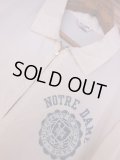 1950'S NOTRE DAME OFF WHITE NYLON DRIZZLER JACKET SZ/M