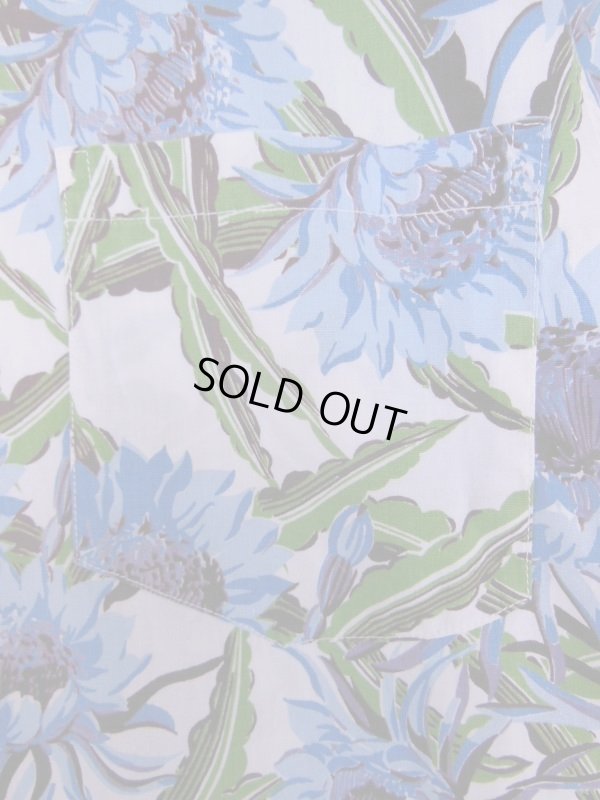 画像16: 1950'S KILOHANA MYSTIC NIGHT BLOOMING CEREUS PRINTED COTTON HAWAIIAN SHIRT SZ/M