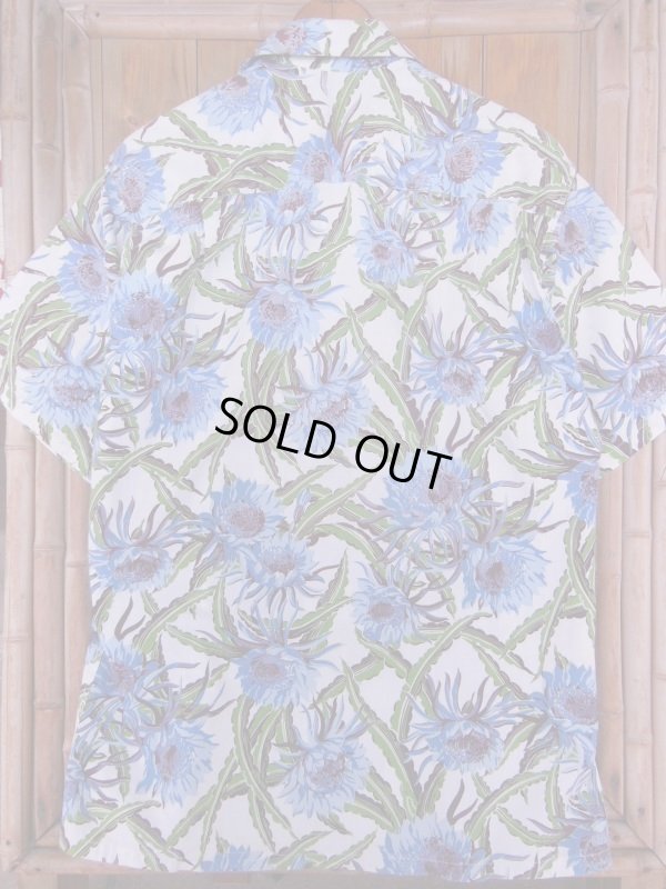 画像9: 1950'S KILOHANA MYSTIC NIGHT BLOOMING CEREUS PRINTED COTTON HAWAIIAN SHIRT SZ/M