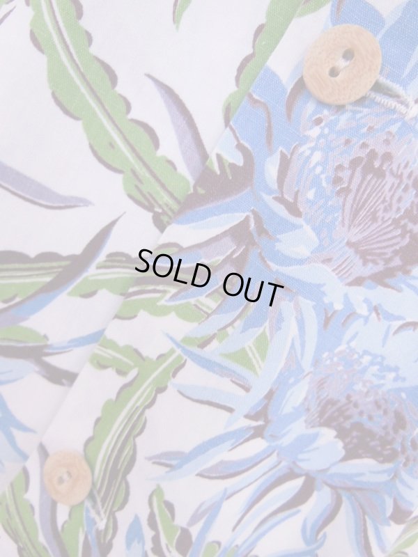 画像13: 1950'S KILOHANA MYSTIC NIGHT BLOOMING CEREUS PRINTED COTTON HAWAIIAN SHIRT SZ/M