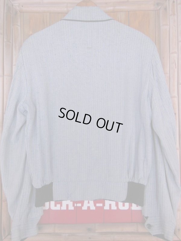 画像3: 1950'S REVERSIBLE DARK NAVY X FLECK STRIPE GABERDINE JKT SZ/36