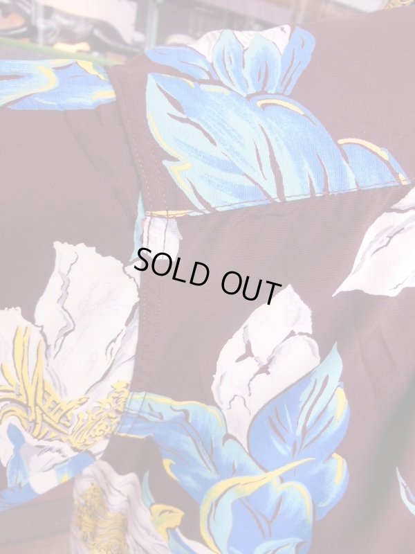 画像13: 1950'S TROPICANA DARK BROWN HAWAIIAN SHIRT L/S/SZ/MEDIUM