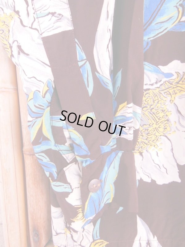 画像14: 1950'S TROPICANA DARK BROWN HAWAIIAN SHIRT L/S/SZ/MEDIUM
