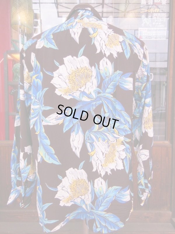 画像8: 1950'S TROPICANA DARK BROWN HAWAIIAN SHIRT L/S/SZ/MEDIUM
