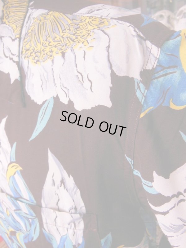 画像11: 1950'S TROPICANA DARK BROWN HAWAIIAN SHIRT L/S/SZ/MEDIUM