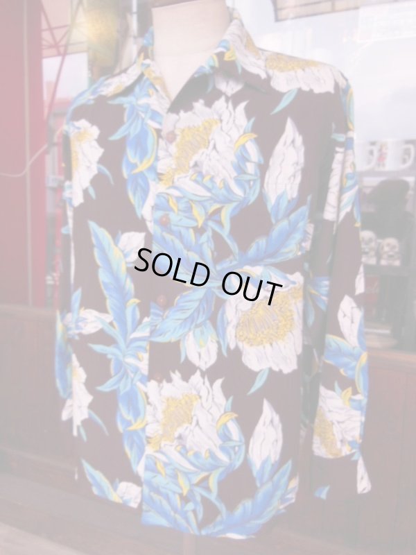 画像7: 1950'S TROPICANA DARK BROWN HAWAIIAN SHIRT L/S/SZ/MEDIUM