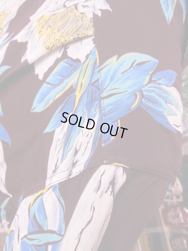 画像12: 1950'S TROPICANA DARK BROWN HAWAIIAN SHIRT L/S/SZ/MEDIUM