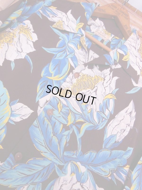 画像6: 1950'S TROPICANA DARK BROWN HAWAIIAN SHIRT L/S/SZ/MEDIUM