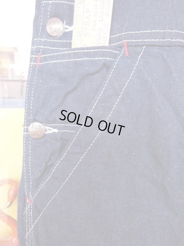 画像9: 1950'S PAYDAY INDIGO DENIM OVERALLS 40X30