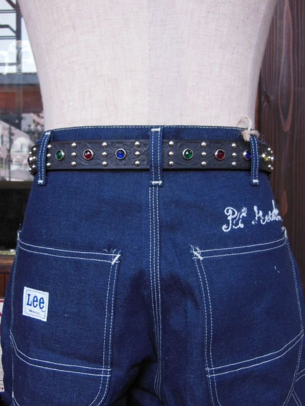 画像5: RAWHIDE STUDDED & JEWELED BELT LOT-643/ 1-1/4"[32MM] 